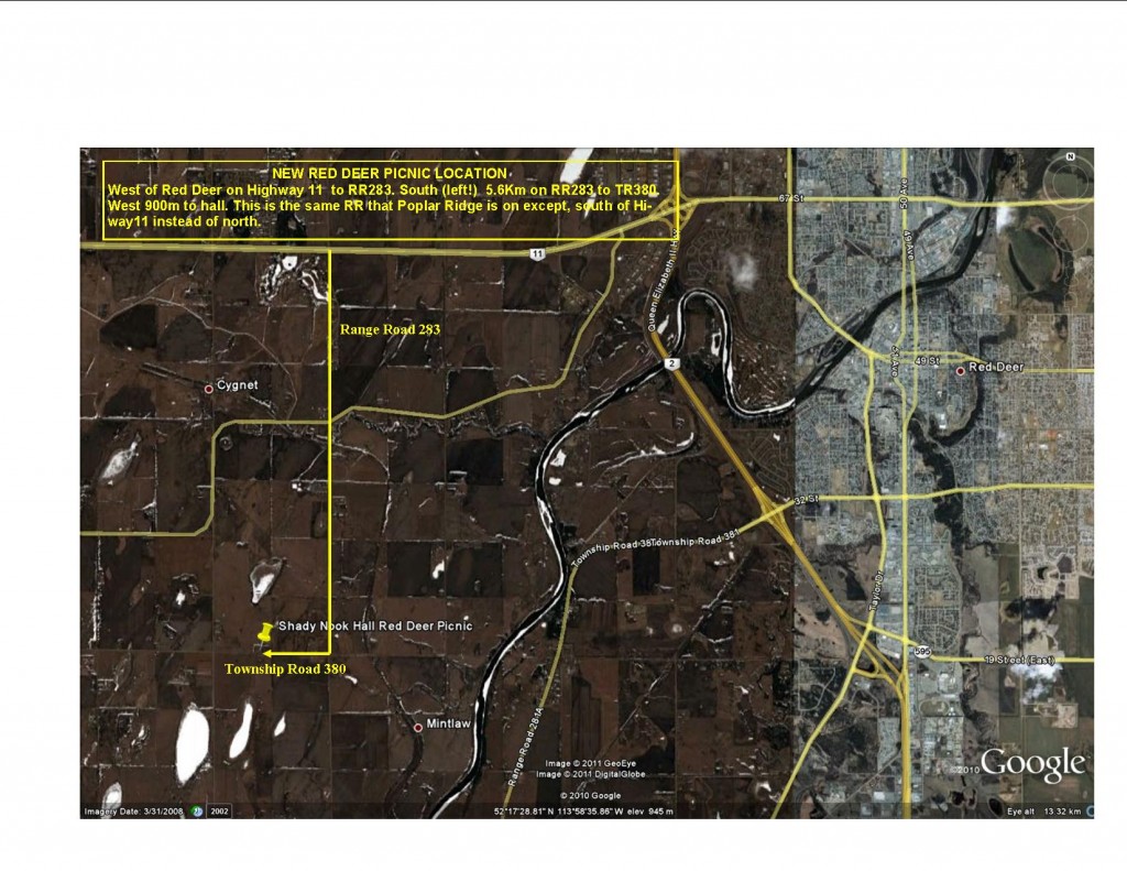Map Red Deer Picnic 2011